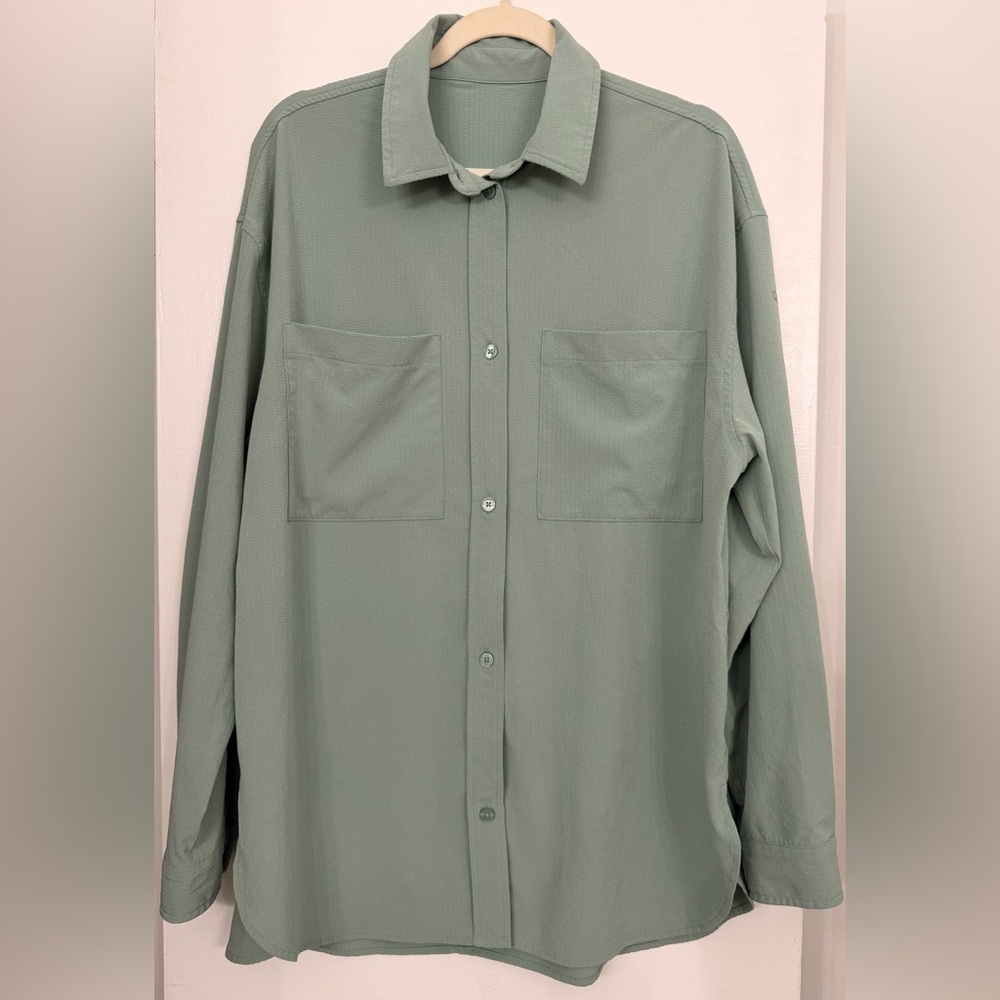 ALO Yoga Dreamscape Button Down Long Sleeve Seafoam Green Size Medium - Picture 4 of 8